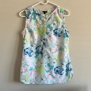 Talbots Watercolor Floral Sleeveless Top